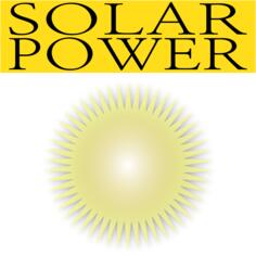 Vector drawing of solar power icon