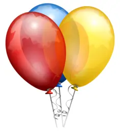 Vector illustration of three decorated party balloons