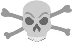 Vector image of abstract skull and bones sign
