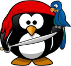 Vector graphics of pirate of Antartica tux
