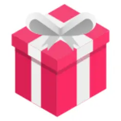 Vector clip art of pink gift box with a white ribbon
