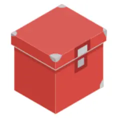 Vector image of red storage box with lid