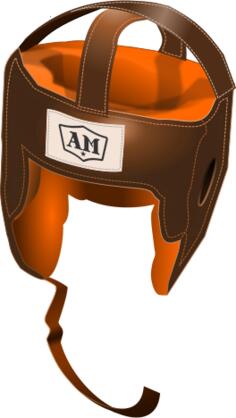 Antique boxing headgear vector drawing
