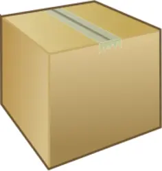 A cardboard packing box with tape holding it shut vector image