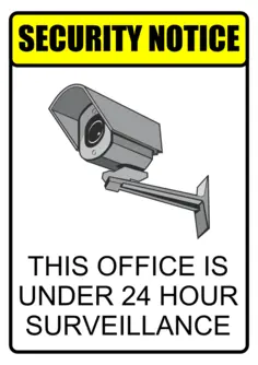 24hr surveillance security warning label vector illustration