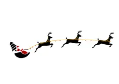 Santa with flying deers vector drawing