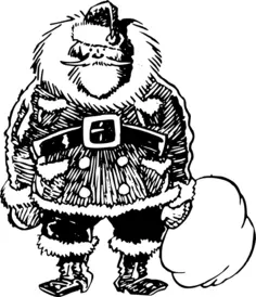 Overweight Santa Claus vector drawing