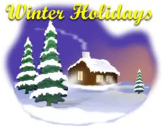 Winter idyll with snow vector clip art