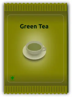 Green tea sachet vector image