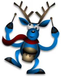 Vector illustration of dancing raindeer with drums