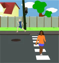 Neighborhood scene vector drawing