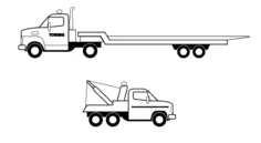 Tow trucks vector line art