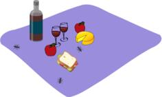 Picnic scene vector graphics