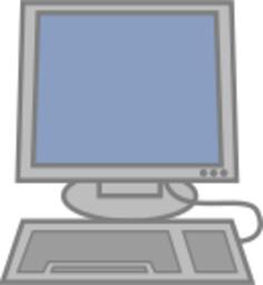 Computer with keyboard vector illustration
