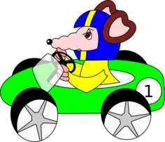 Mouse driving a car vector illustration