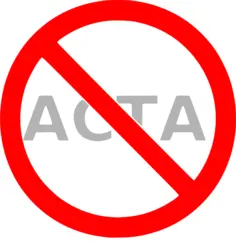 Stop ACTA now sign clip art