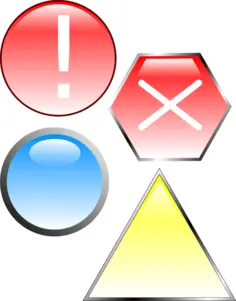 Selection of reflective shapes and signs vector clip art