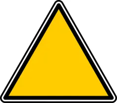 Vector image of triangular blank warning sign