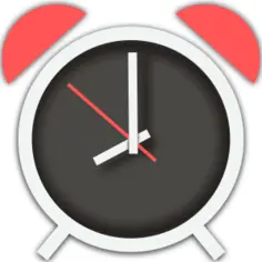 Vector drawing of old style alarm clock with pink detail