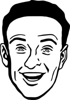 Vector drawing of comic man character profile avatar