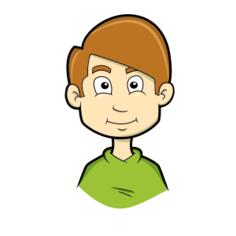 Brown haired boy avatar vector clip art