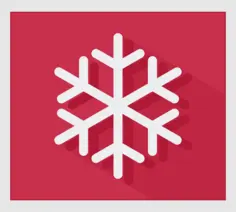 Vector image of modern snowflake on pink background