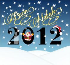 Vector clip art of blue design Christmas card
