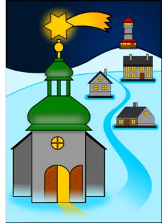 Christmas scenery vector graphics