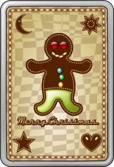 Vector image of happy cookie Christmas card