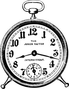 Small vintage alarm clock vector graphics