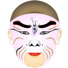 Vector illustration of lady under mask