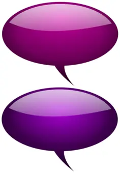 Maroon and pink speech bubbles vector illustration