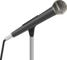 Grayscale microphone on stand vector drawing