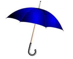 Vector illustration of blue umbrella