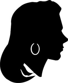 Female profile silhouette vector illustration