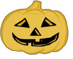Yellow pumpkin lantern vector illustration