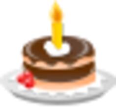 Birthday cake with candle vector clip art