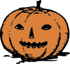 Pencil drawn Halloween pumpkin vector image