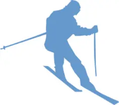 Silhouette vector drawing of ski racer