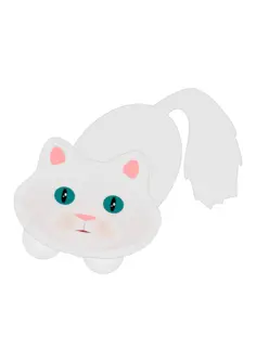 Cute fluffy cat vector graphics