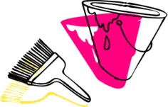 Paint and brush vector illustration