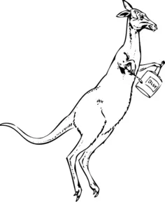 Kangaroo with paintbrush and paint can vector clip art