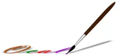 Painting brush writing OCAL vector image