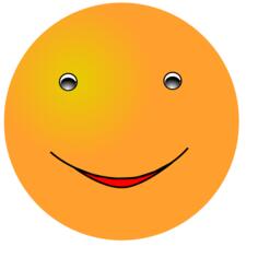 Vector clip art of happy yellow face