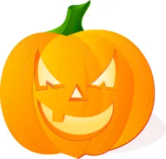 Scary toothless pumpkin vector image