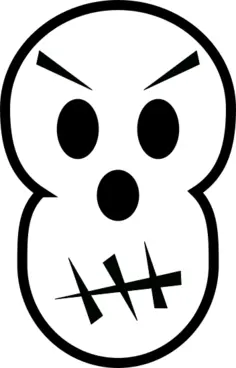 Angry Halloween skull vector clip art