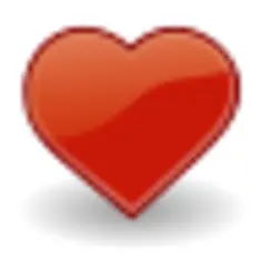 Red reflective heart vector illustration