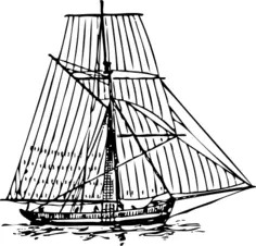 English Man of War Cutter ship vector drawing
