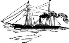 Revenue cutter ship vector image