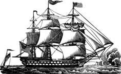 Pirate ship vector drawing